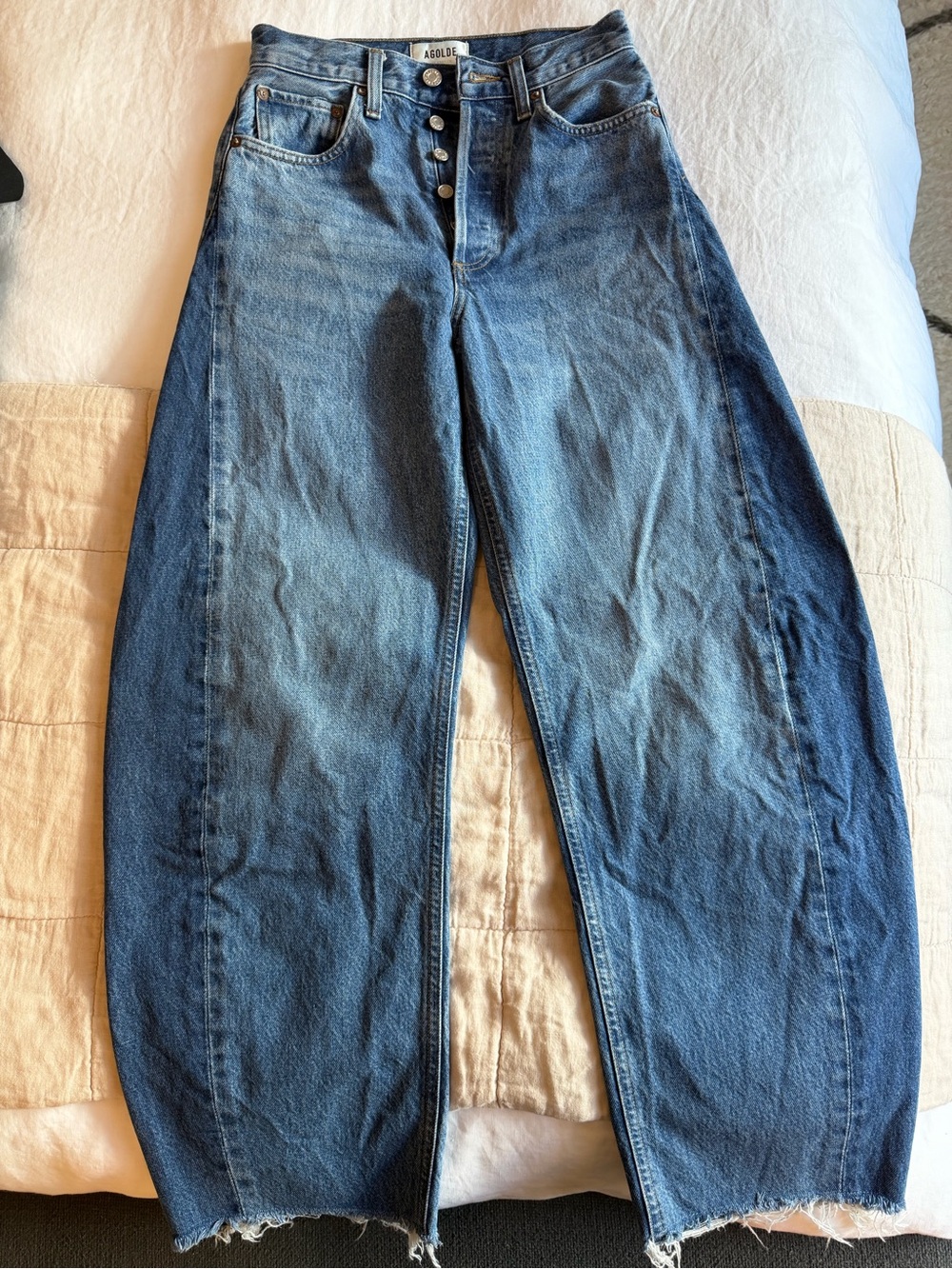 Agolde Blue High-Rise Ankle Crop Jeans